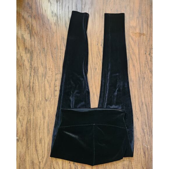 Spanx High Waist Velvet Leggings Size M Black Tummy Control - Picture 4 of 9